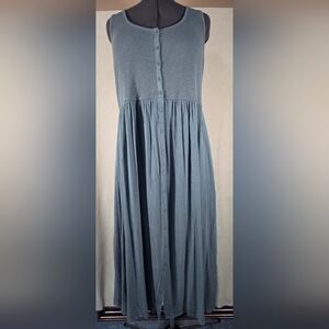 Frye Blue Button-Down Maxi Dress